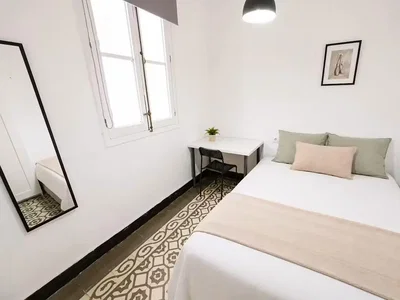 Bedroom; natural light, tile floor