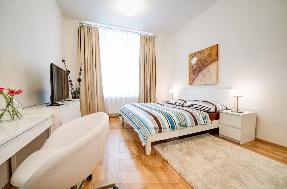 Bedroom; wood floor, natural light