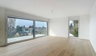 Living room; view, wood floor, natural light
