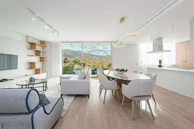 Wohnzimmer; blick, küchengeräte, tageslicht, moderner stil, holzboden