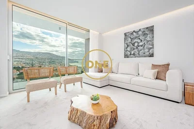Wohnzimmer; blick, tageslicht, moderner stil, fliesenboden