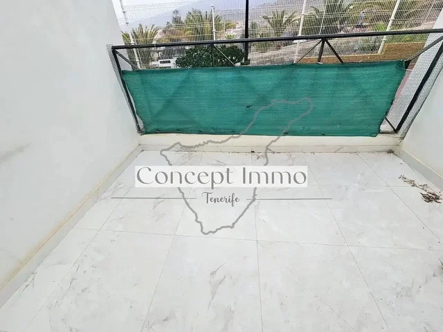 Balcony; tile floor, view