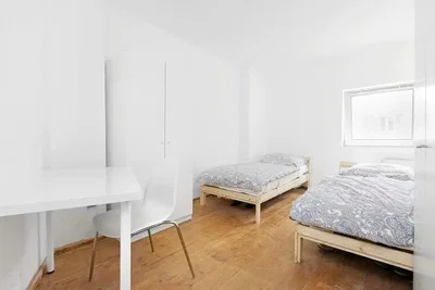 Bedroom; wood floor, natural light