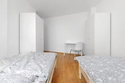 Bedroom; wood floor, natural light