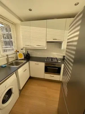 مطبخ; أجهزة المطبخ, أرضية خشبية, ضوء طبيعي