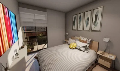 Schlafzimmer; tageslicht, moderner stil