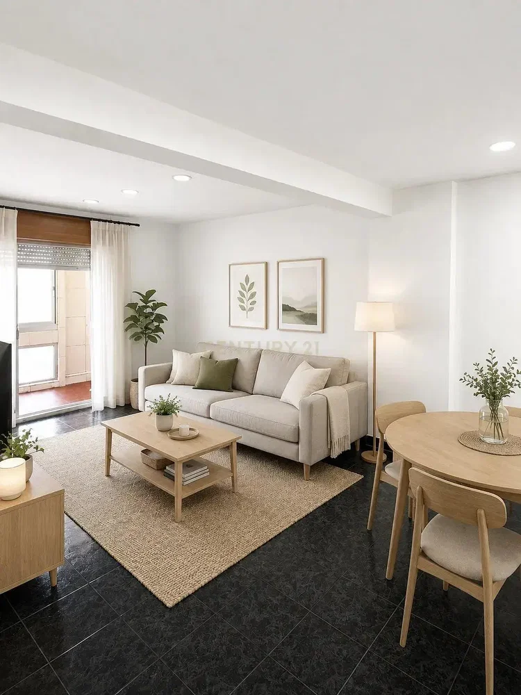 Wohnzimmer; tageslicht, moderner stil, holzboden