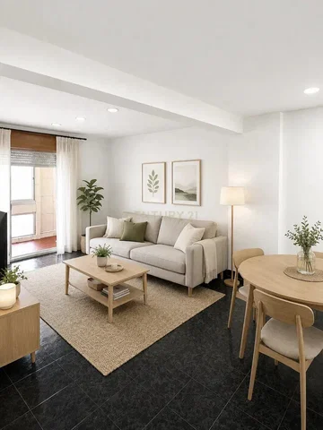 Living room; natural light, modern style, wood floor