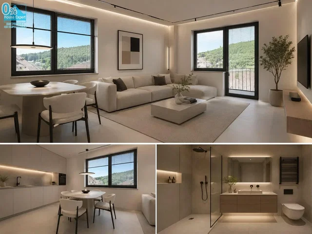 House and surroundings; view, natural light