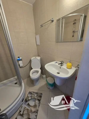 Toilet; tile floor, renovated, natural light