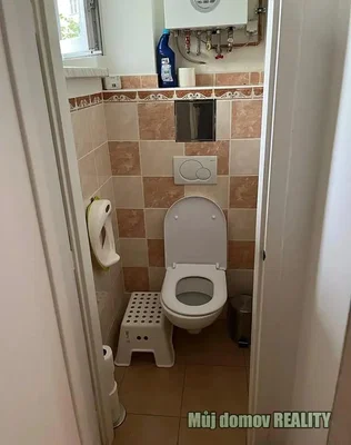 Toilette; pavimento in piastrelle, necessita ristrutturazione