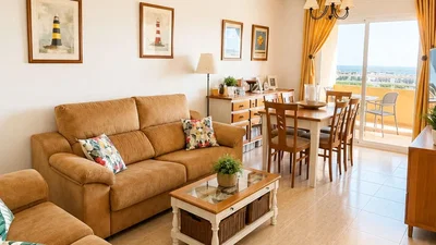 Obývací pokoj; výhled, dřevěná podlaha, přirozené světlo, moderní styl