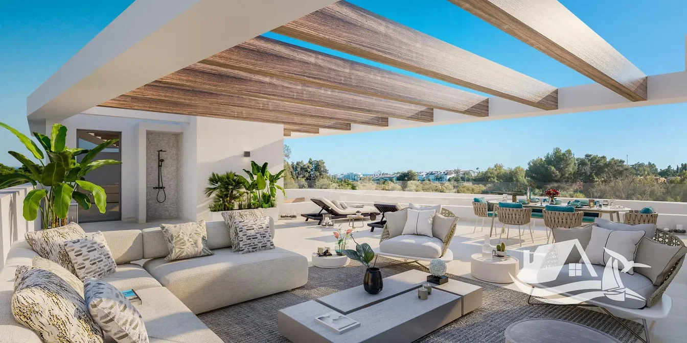 Terrazza; vista, luce naturale, stile moderno