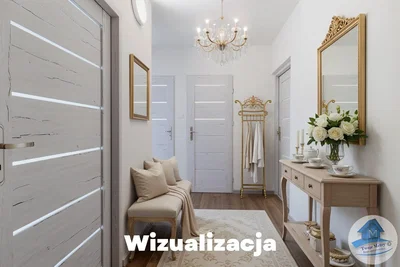 Garderobe; moderne stijl, natuurlijk licht, houten vloer