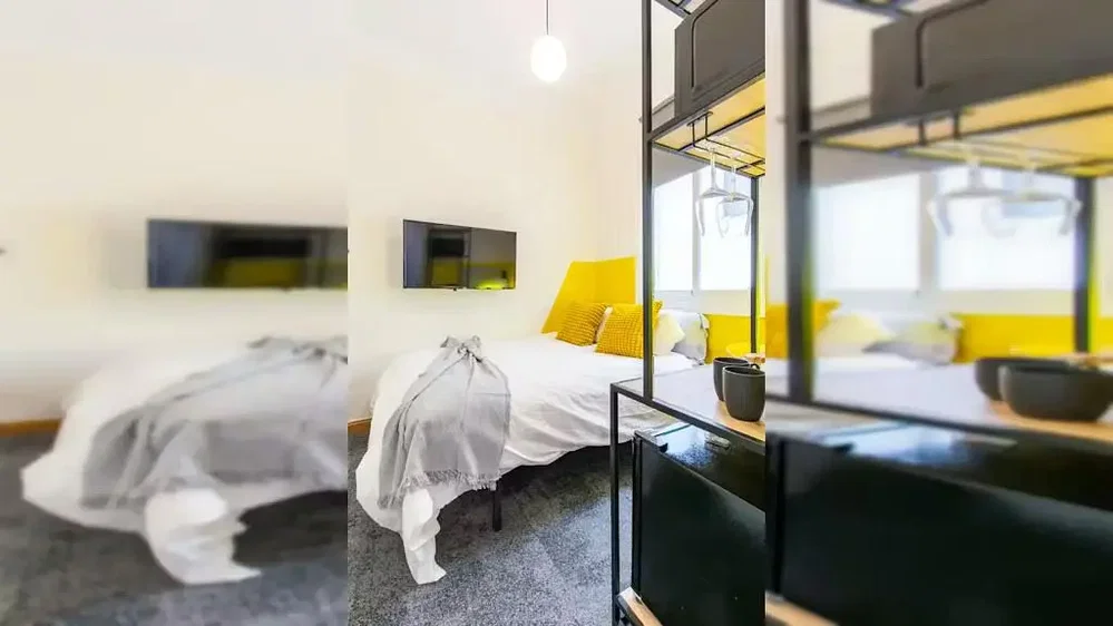 Camera da letto; luce naturale, stile moderno