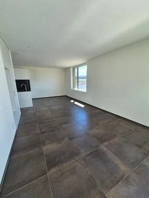 Kitchen; tile floor, natural light, view