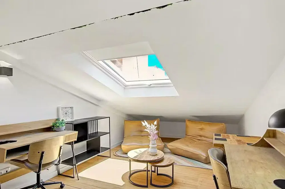 Kids room; natural light, wood floor, modern style