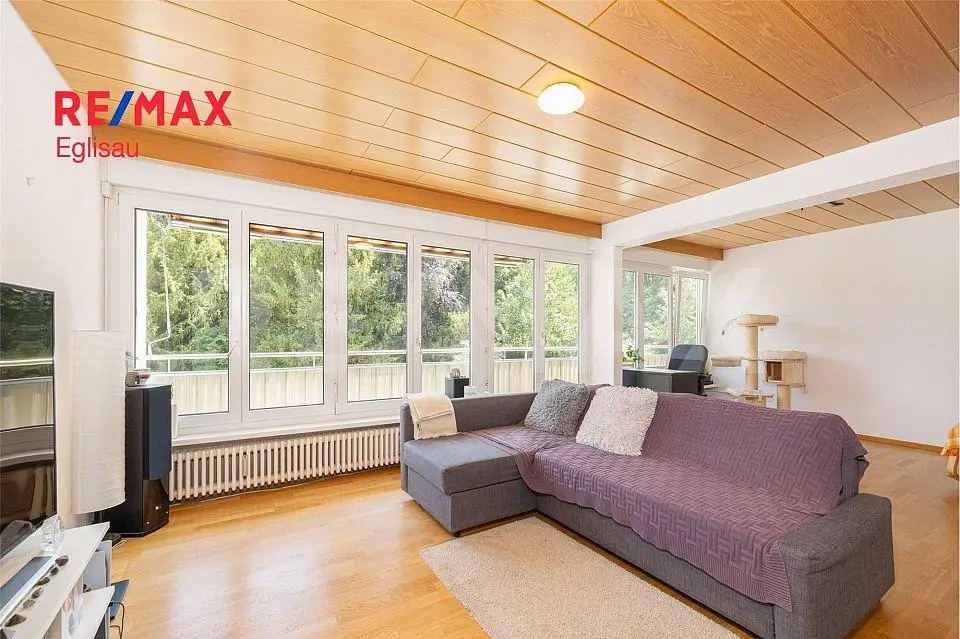 Salón; luz natural, vigas de madera, suelo de madera