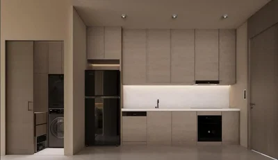 Cozinha; eletrodomésticos, luz natural, renovado, estilo moderno