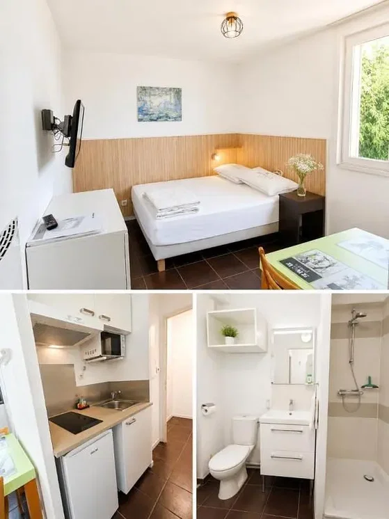 Schlafzimmer; tageslicht, fliesenboden, küchengeräte