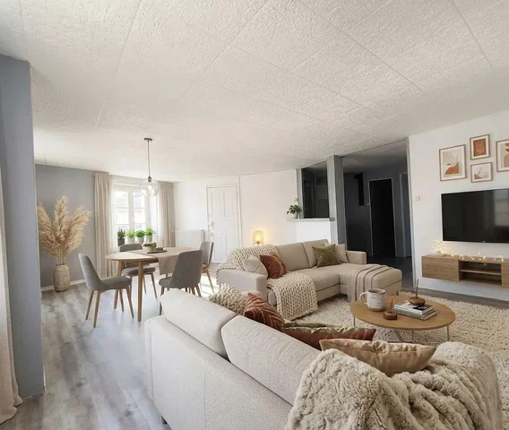 Living room; natural light, modern style, wood floor