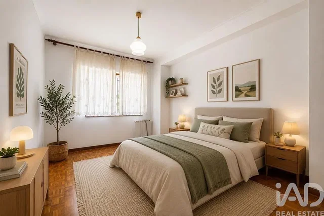 Bedroom; natural light, wood floor, modern style