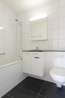 Badezimmer; fliesenboden, renoviert, tageslicht