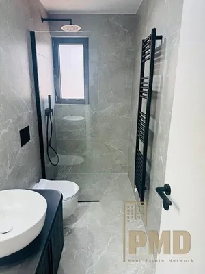 Toilet; tile floor, renovated, natural light