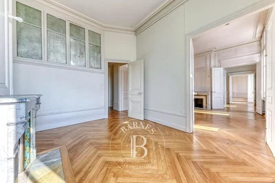 Living room; wood floor, fireplace, natural light