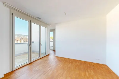 Wohnzimmer; holzboden, tageslicht, blick
