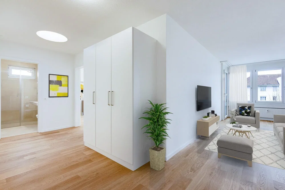 Salon; parquet, lumière naturelle