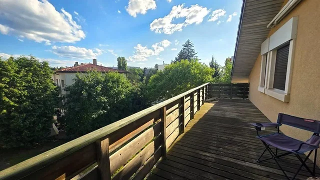 Balkon; blick, holzboden