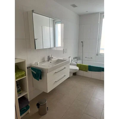 Badezimmer; fliesenboden, renoviert, tageslicht