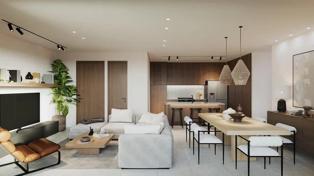 Oturma odası; modern stil, doğal ışık, ahşap zemin