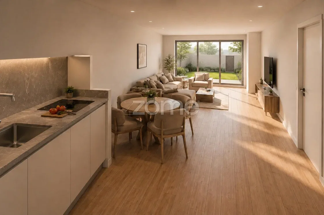 Salon; parquet, lumière naturelle, style moderne, électroménager