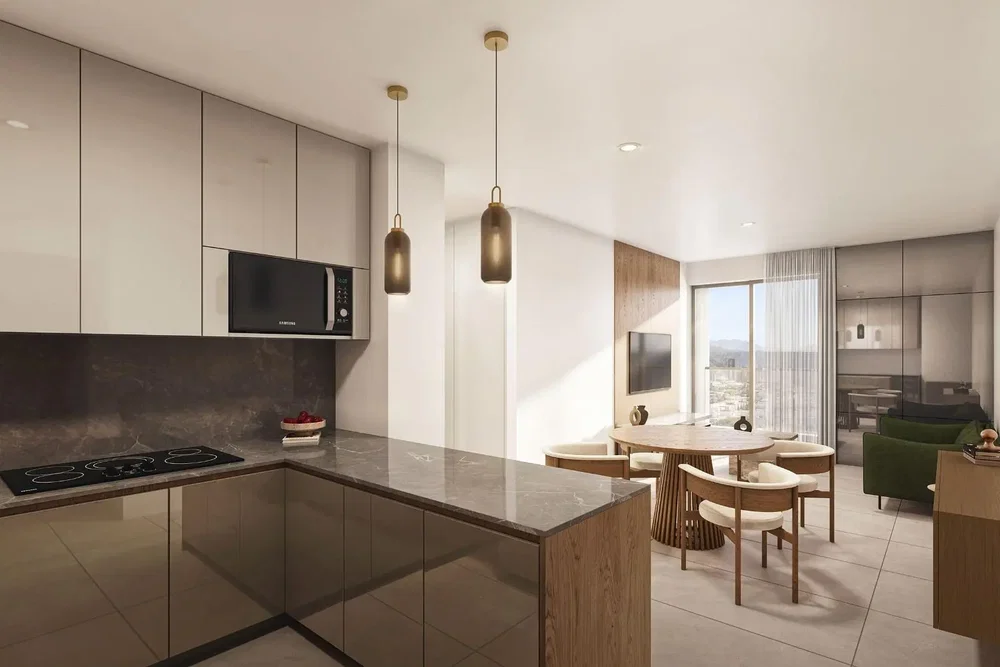 Cucina; elettrodomestici, luce naturale, stile moderno, vista