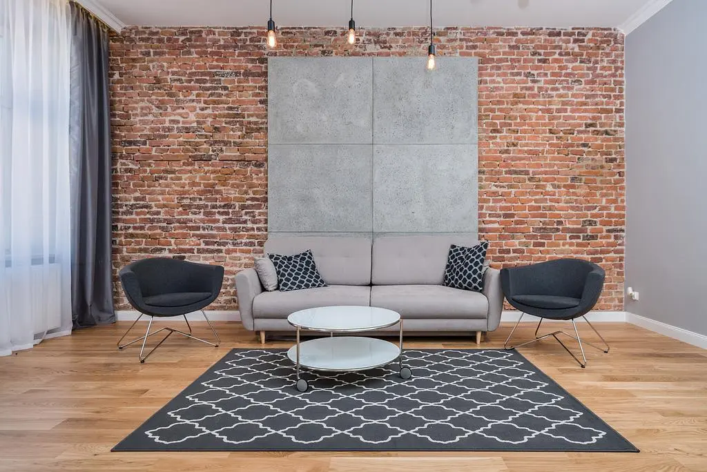 Wohnzimmer; holzboden, moderner stil, tageslicht