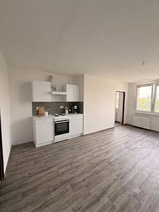 Kuchyně; kuchyňské spotřebiče, dlažba, přirozené světlo