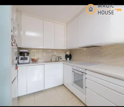 Kitchen; kitchen appliances, wood floor, tile floor, natural light, modern style