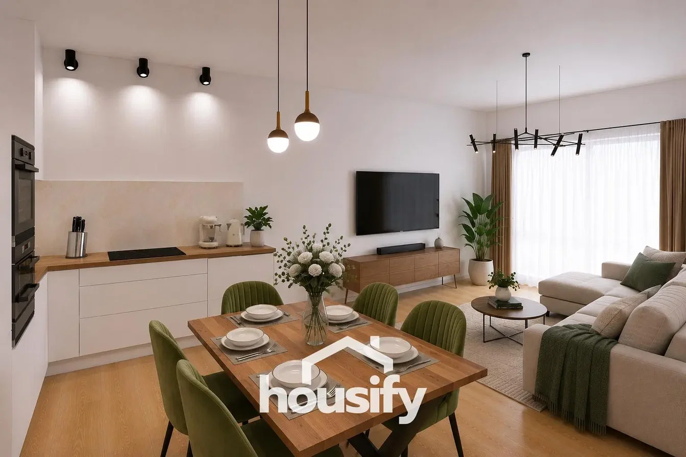 Wohnzimmer; tageslicht, moderner stil, holzboden