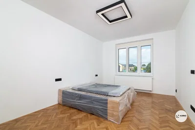 Bedroom; wood floor, natural light, view