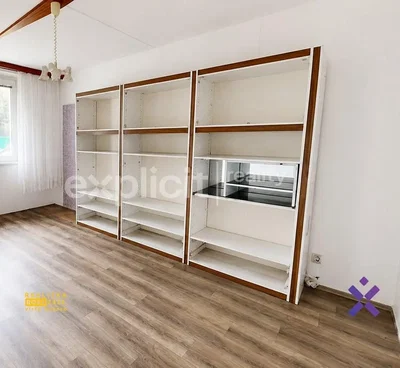 Kitchen; wood floor, needs renovation, natural light