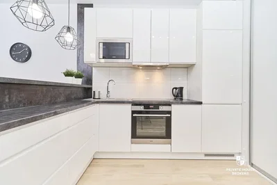 Kuhinja; kuhinjski aparati, prirodno svjetlo, moderni stil, renoviran