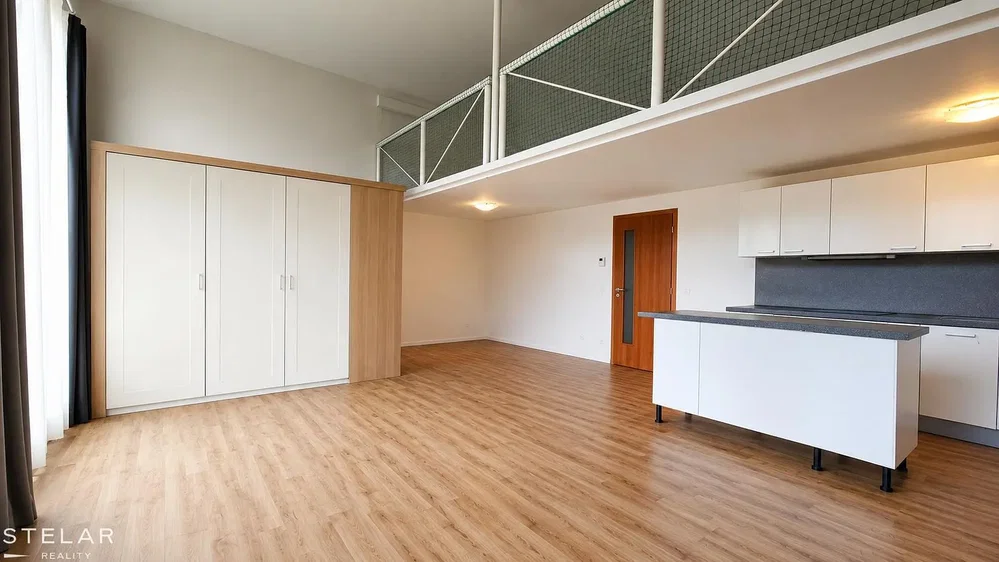 Kitchen; wood floor, kitchen appliances, natural light, modern style