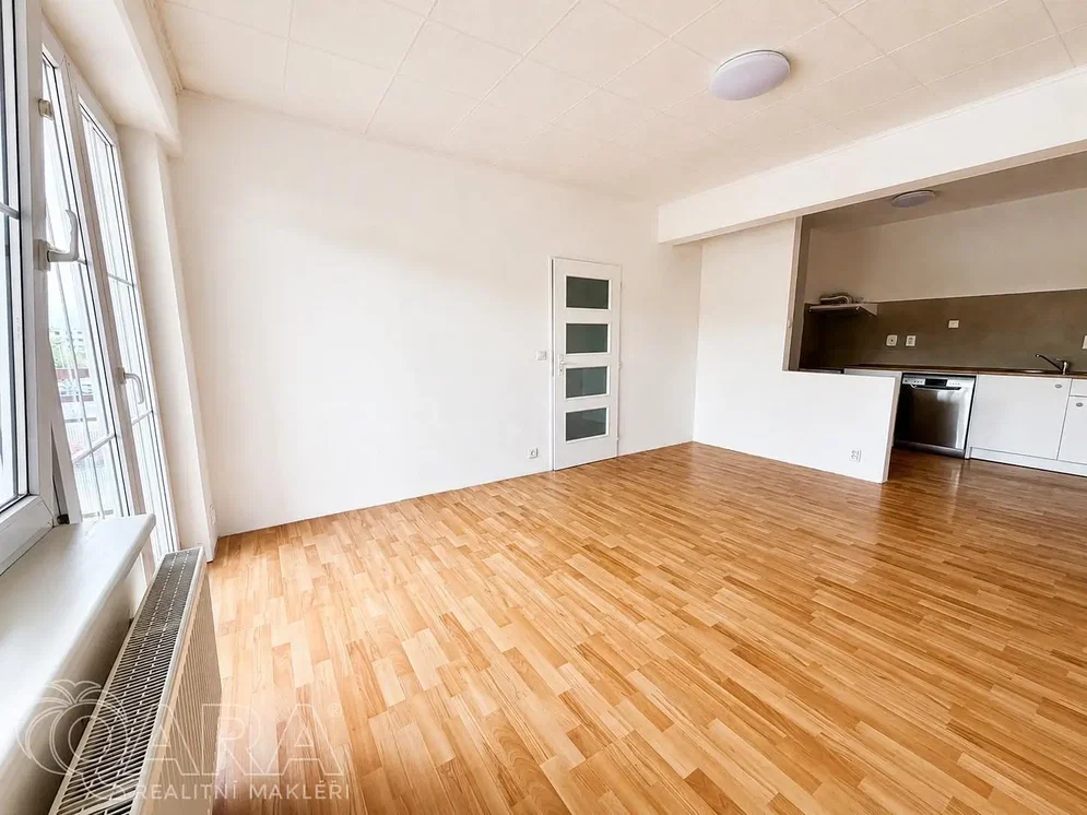 Salon; parquet, lumière naturelle, électroménager