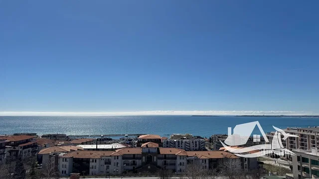 House and surroundings; view