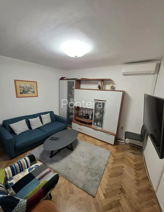 Woonkamer; houten vloer, natuurlijk licht