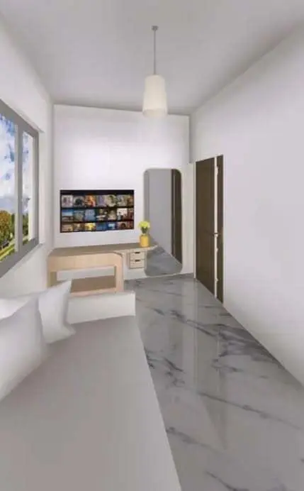 Living room; view, natural light, tile floor