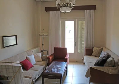 Living room; tile floor, natural light