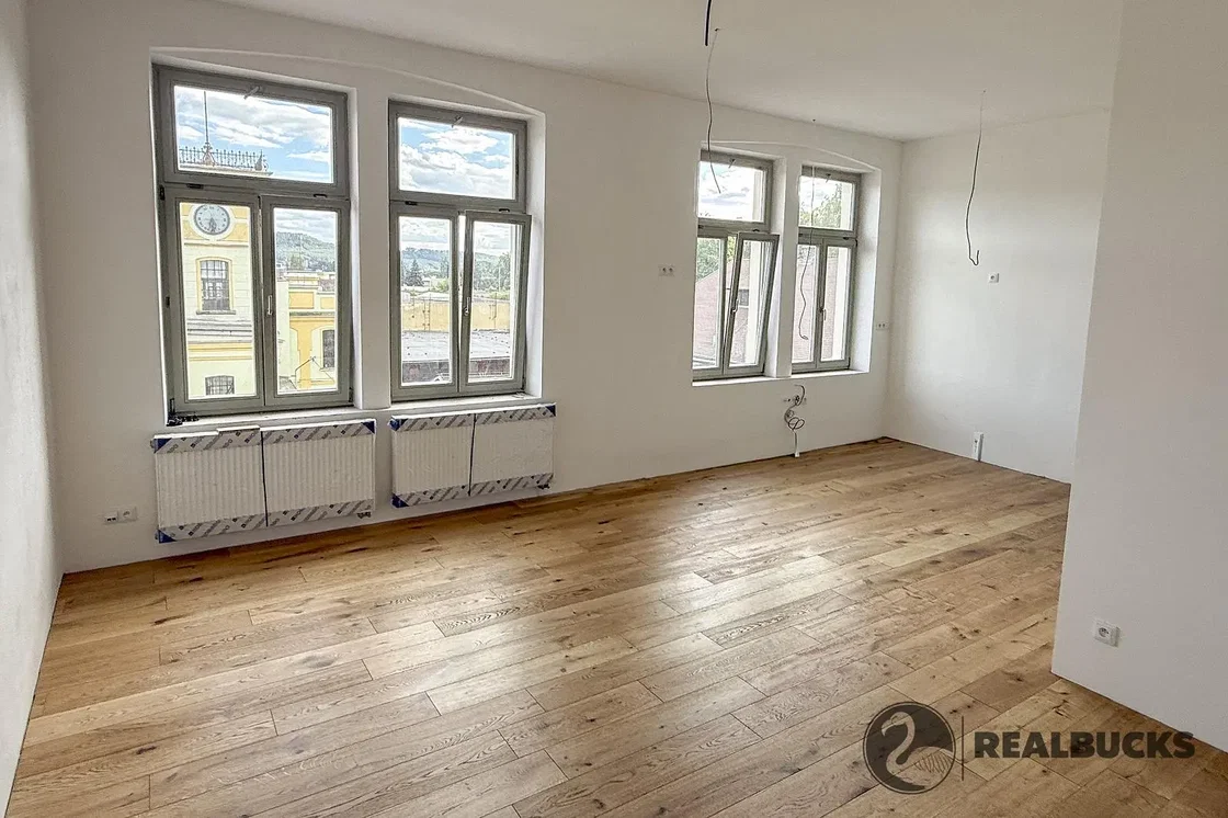Living room; wood floor, natural light, needs renovation